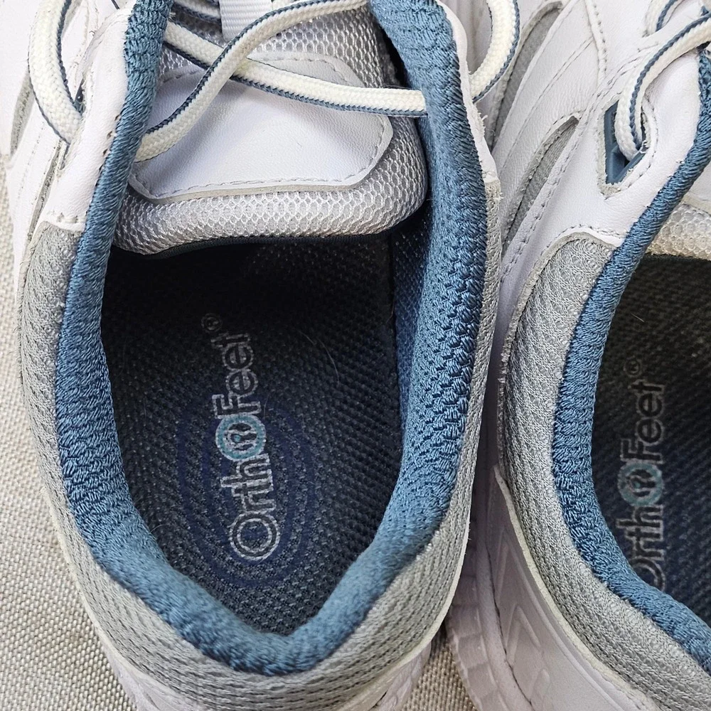 OrthoFeet 940 Walking Shoes Womens 9 White Leather Orthopedic Athletic Sneakers